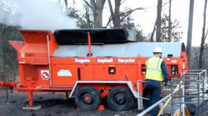 the bagela asphalt recycler on a job site